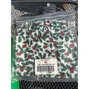 Longaberger Hostess Snowflake Basket Liner Holly Fabric NEW Christmas‎